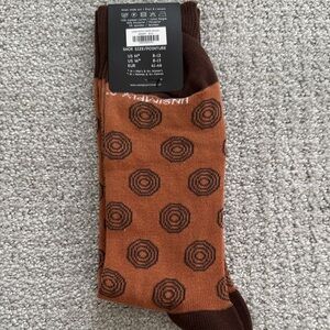 Unlisted Men's Brown Geometric Crew Socks